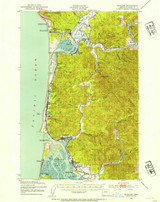 Nehalem, Oregon 1937 (1954) USGS Old Topo Map Reprint 15x15 OR Quad 282755