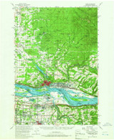 Camas, Washington 1954 (1966) USGS Old Topo Map Reprint 15x15 OR Quad 240317