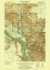 Kalama, Washington 1921 () USGS Old Topo Map Reprint 15x15 OR Quad 241722