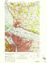 Portland, Oregon 1940 (1958) USGS Old Topo Map Reprint 15x15 OR Quad 243242