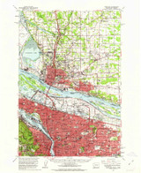 Portland, Oregon 1961 (1963) USGS Old Topo Map Reprint 15x15 OR Quad 243248