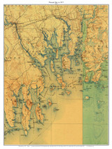 Pleasant Bay 1917 - Custom USGS Old Topo Map - Maine