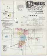 Greensboro North Carolina 1888 - Fire Insurance Index - Old Map Reprint
