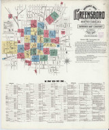 Greensboro North Carolina 1907 - Fire Insurance Index - Old Map Reprint