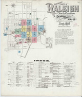 Raleigh North Carolina 1896 - Fire Insurance Index - Old Map Reprint