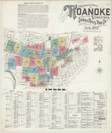 Roanoke Virginia 1898 - Fire Insurance Index - Old Map Reprint