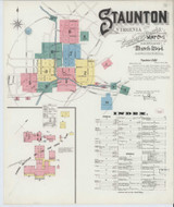 Staunton Virginia 1894 - Fire Insurance Index - Old Map Reprint
