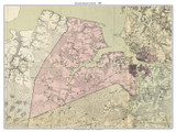 Western Branch, Norfolk, Portsmouth and Berkley Cities - Norfolk Co. Virginia 1887 Old Town Map Custom Print