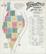 Beaver Falls Pennsylvania 1901 - Fire Insurance Index - Old Map Reprint