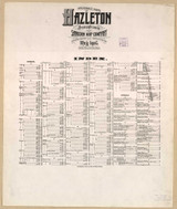 Hazleton Pennsylvania 1905 - Fire Insurance Index - Old Map Reprint