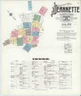 Jeannette Pennsylvania 1910 - Fire Insurance Index - Old Map Reprint