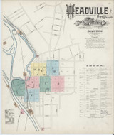 Meadville Pennsylvania 1886 - Fire Insurance Index - Old Map Reprint