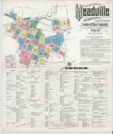 Meadville Pennsylvania 1912 - Fire Insurance Index - Old Map Reprint
