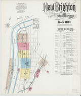 New Brighton Pennsylvania 1891 - Fire Insurance Index - Old Map Reprint