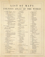 List of Maps in this atlas - 1856 Colton World Atlas