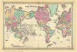 World Map (double page) - 1856 Colton World Atlas