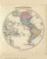 Western Hemisphere - 1856 Colton World Atlas