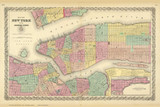 New York City (double page) - 1856 Colton World Atlas