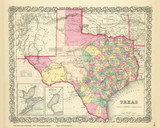 Texas - 1856 Colton World Atlas