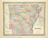 Arkansas - 1856 Colton World Atlas