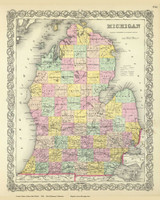 Michigan - 1856 Colton World Atlas