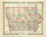 Iowa - 1856 Colton World Atlas