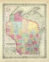 Wisconsin - 1856 Colton World Atlas