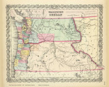 Washington and Oregon - 1856 Colton World Atlas