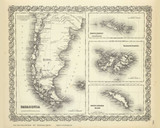 Patagonia, South Orkney, Falkland, and South Georgia Islands - 1856 Colton World Atlas