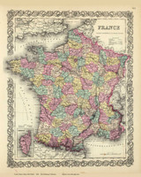 France - 1856 Colton World Atlas