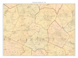 Concord & Lexington Area, Massachusetts 1867 Old County Map Custom Print - Boston Environs