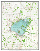 Indian Lake Big Area 1960 - Custom USGS Old Topo Map - Ohio