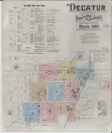 Decatur Illinois 1887 - Fire Insurance Index - Old Map Reprint