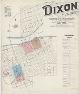 Dixon Illinois 1885 - Fire Insurance Index - Old Map Reprint