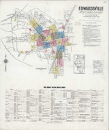 Edwardsville Illinois 1930 - Fire Insurance Index - Old Map Reprint