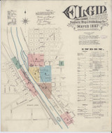 Elgin Illinois 1887 - Fire Insurance Index - Old Map Reprint