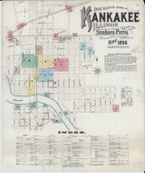 Kankakee Illinois 1896 - Fire Insurance Index - Old Map Reprint