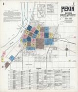 Pekin Illinois 1925 - Fire Insurance Index - Old Map Reprint