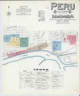 Peru Illinois 1892 - Fire Insurance Index - Old Map Reprint
