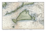 Martha's Vineyard Nautical Chart 1857 US Coast Survey - Old Map Custom Print