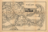 Cape Cod 1888 Old Colony RR - Old Map Custom Print