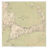 Cape Cod 1892 Walker (Cape Only) - Old Map Custom Print
