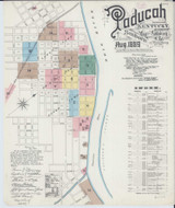 Paducah Kentucky 1889 - Fire Insurance Index - Old Map Reprint