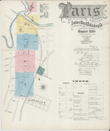 Paris Kentucky 1886 - Fire Insurance Index - Old Map Reprint