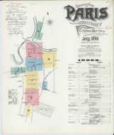 Paris Kentucky 1896 - Fire Insurance Index - Old Map Reprint