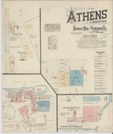 Athens Georgia 1885 - Fire Insurance Index - Old Map Reprint