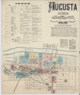 Augusta Georgia 1884 - Fire Insurance Index - Old Map Reprint