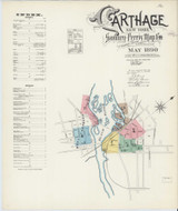 Carthage New York 1890 - Fire Insurance Index - Old Map Reprint