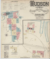 Hudson New York 1884 - Fire Insurance Index - Old Map Reprint