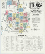 Ithaca New York 1898 - Fire Insurance Index - Old Map Reprint